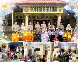 Seru! Mengedukasi:Anak-Anak PAUD Gemilang Pandan Jaya Belajar Ke Polsek Geragai, Kenali Profesi Polisi Sejak Dini 