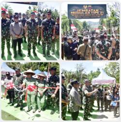 Kasad dan Bupati Tapteng Resmikan Jembatan Modular Tipe-21 Kecamatan Badiri