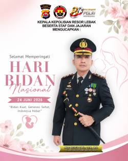 Kapolres Lebak Ucapkan Selamat Hari Bidan Nasional 2026, Apresiasi Peran Bidan dalam Mewujudkan Generasi Sehat