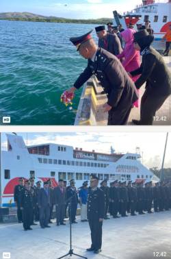 PERINGATAN HUT BHAYANGKARA KE-80: POLRES BURU LAKSANAKAN UPACARA TABUR BUNGA DI LAUT SEBAGAI BENTUK PENGHORMATAN KEPADA PARA PAHLAWAN