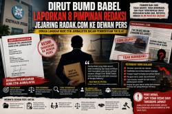 Dirut BUMD Babel Resmi Laporkan 8 Pimpinan Redaksi Jejaring Media Radak.Com ke Dewan Pers, Persoalan Pemberitaan Tin Slag Masuk Ranah Etik Pers