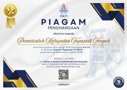 Pemkab Tapanuli Tengah Raih Peringkat IV Skor Arsip ASN Se-Wilayah Kerja KANREG VI BKN Semester I Tahun 2026