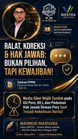 Berita Keliru? Media Siber Wajib Ralat, Koreksi dan Layani Hak Jawab