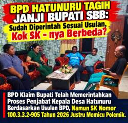 POLEMIK PENJABAT HATUNURU MEMANAS, BUPATI SBB DIMINTA EVALUASI KEPALA DINAS PEMBERDAYAAN