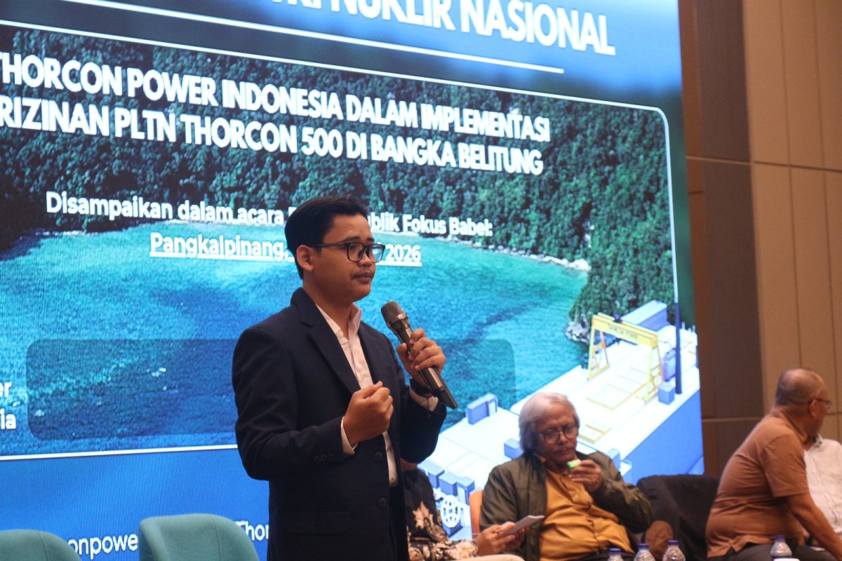 Andri Yanto Junior Manager PT Thorcon Power Indonesia Jadi Sorotan, Diskusi PLTN di Pangkalpinang Bangun Literasi Energi