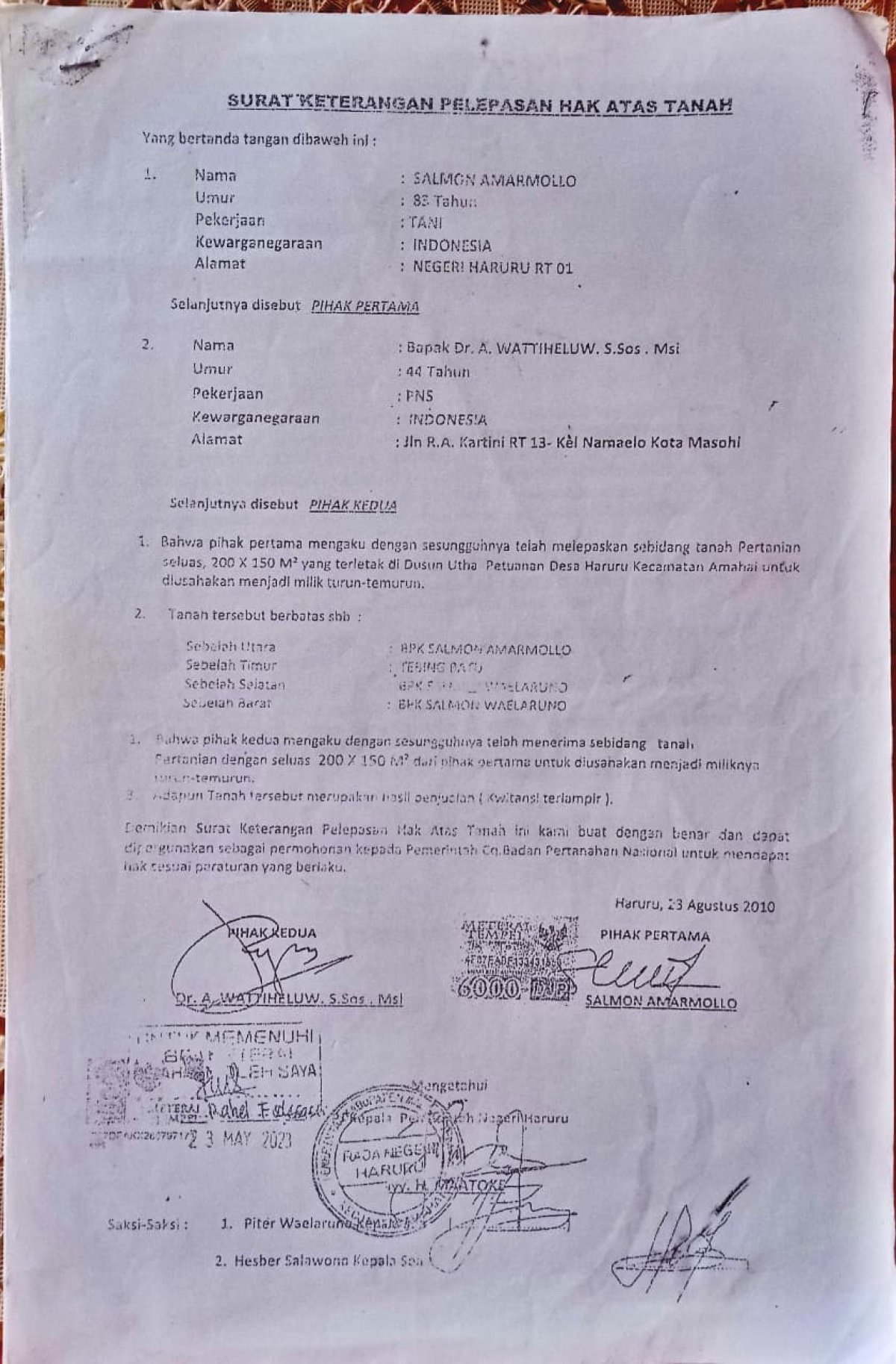 Melawan Lupa, Kantor BPN Maluku Tengah Diminta Untuk Kerja Professional Dalam Menentukan Kepemilikan Tanah Yang Sah