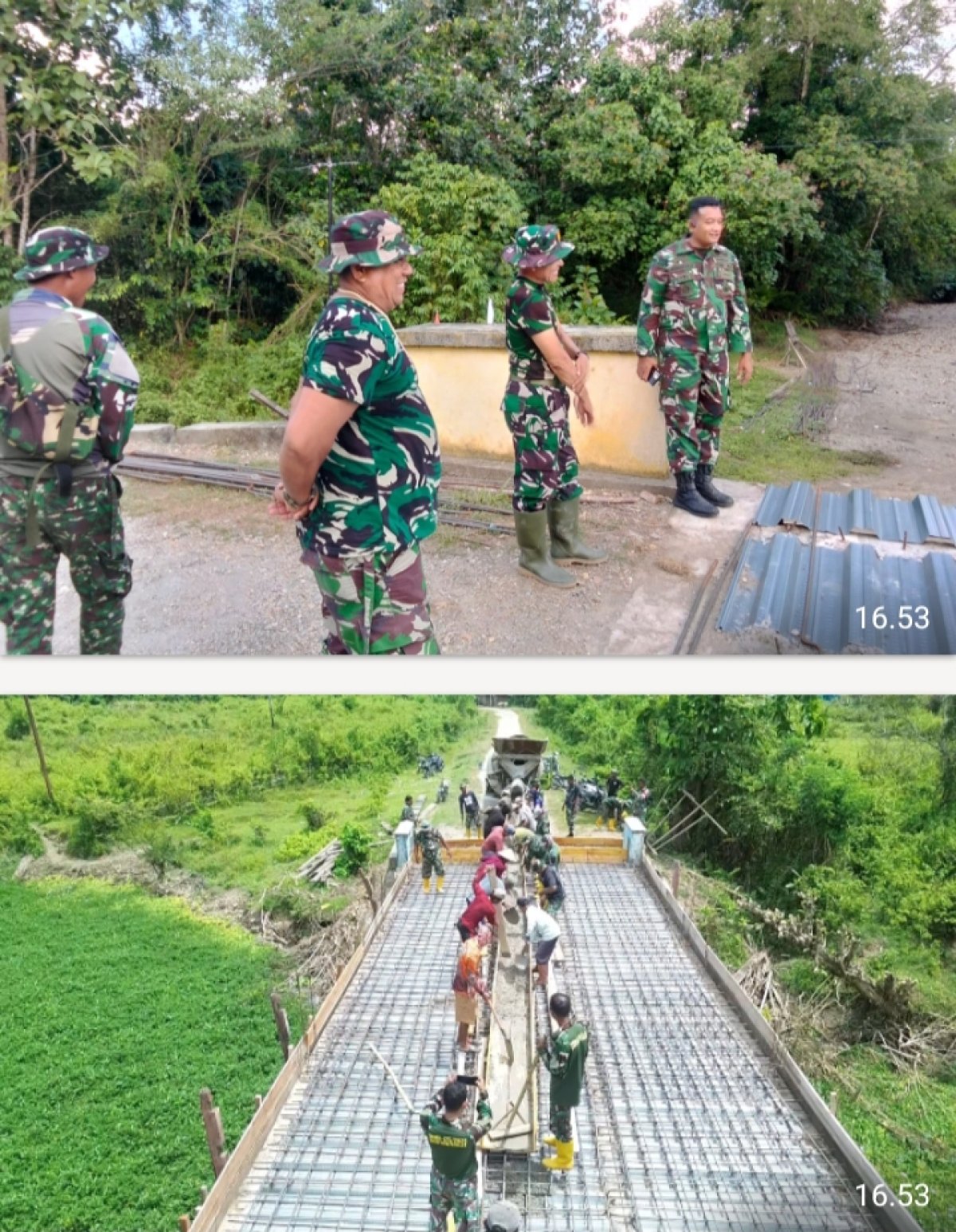 KOMANDAN KODIM 1506/NAMLEA TINJAU PEMBANGUNAN JEMBATAN GARUDA.