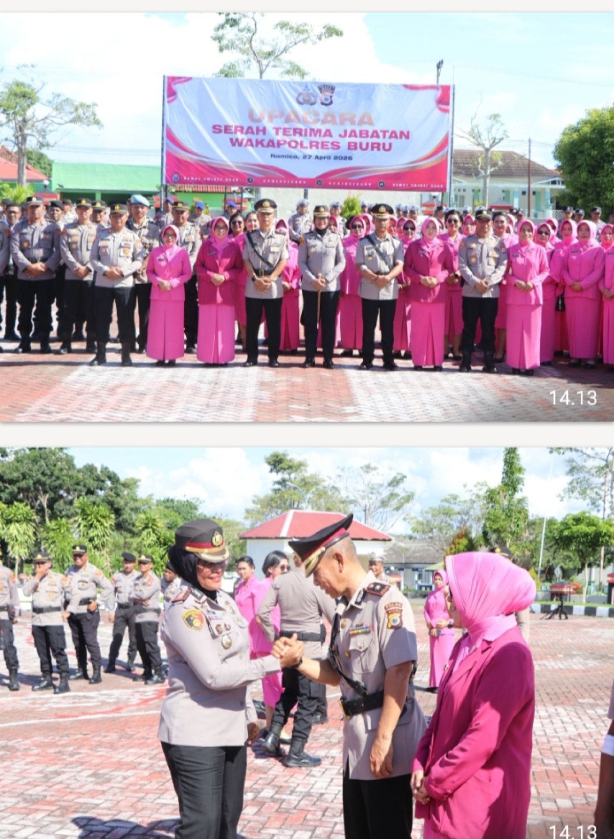 UPACARA SERAH TERIMA JABATAN WAKAPOLRES BURU, KOMPOL JUFRI JAWA RESMI MEMEGANG TUGAS BARU 