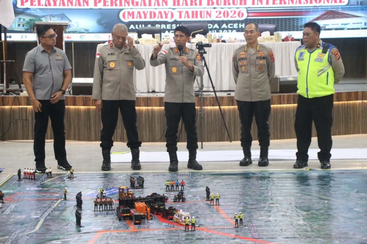 Latihan Olah Strategi dan Tactical Floor Game Tingkatkan Kesiapan Polda Aceh Hadapi May Day 2026