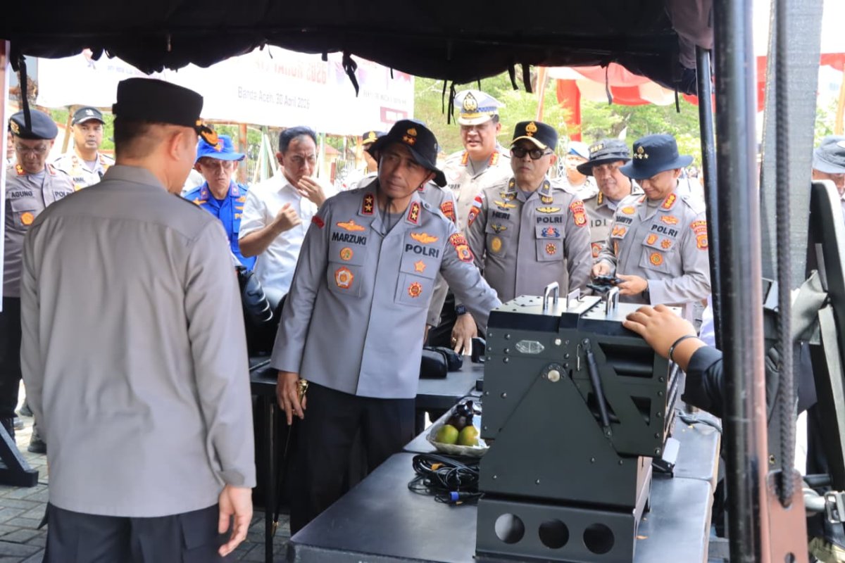 Polda Aceh Simulasikan Sispamkota, Tegaskan Pelayanan Humanis Jelang May Day 2026
