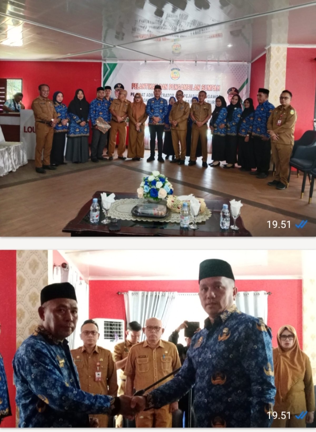 MEWAKILI BUPATI SEKDA BURU AZIS TOMIA MELANTIK PEJABAT ADMINISTRATOR DAN PEJABAT PENGAWASAN DI LINGKUP PEMERINTAHAN KABUPATEN BURU