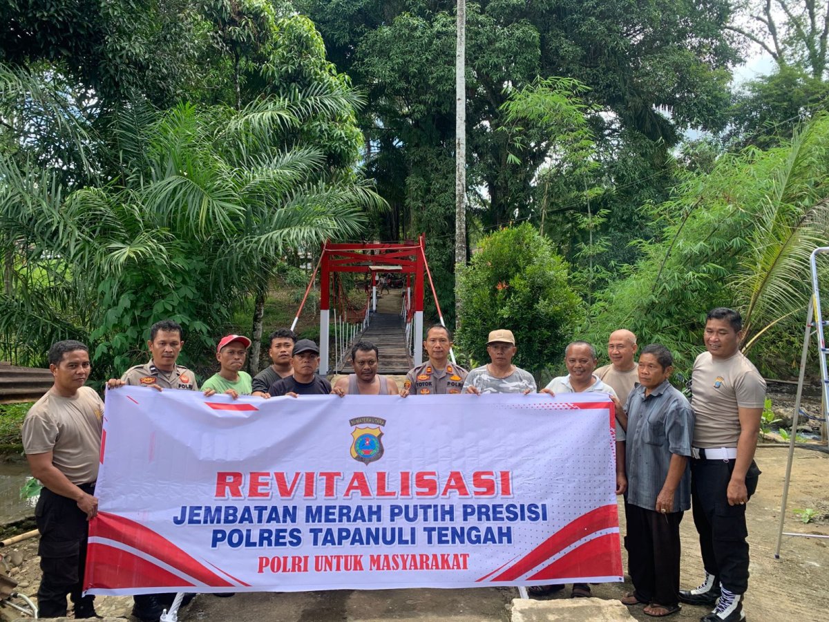 Jawab Keresahan Warga Pasca Bencana, Polres Tapteng Revitalisasi Jembatan Rambin di Sibabangun