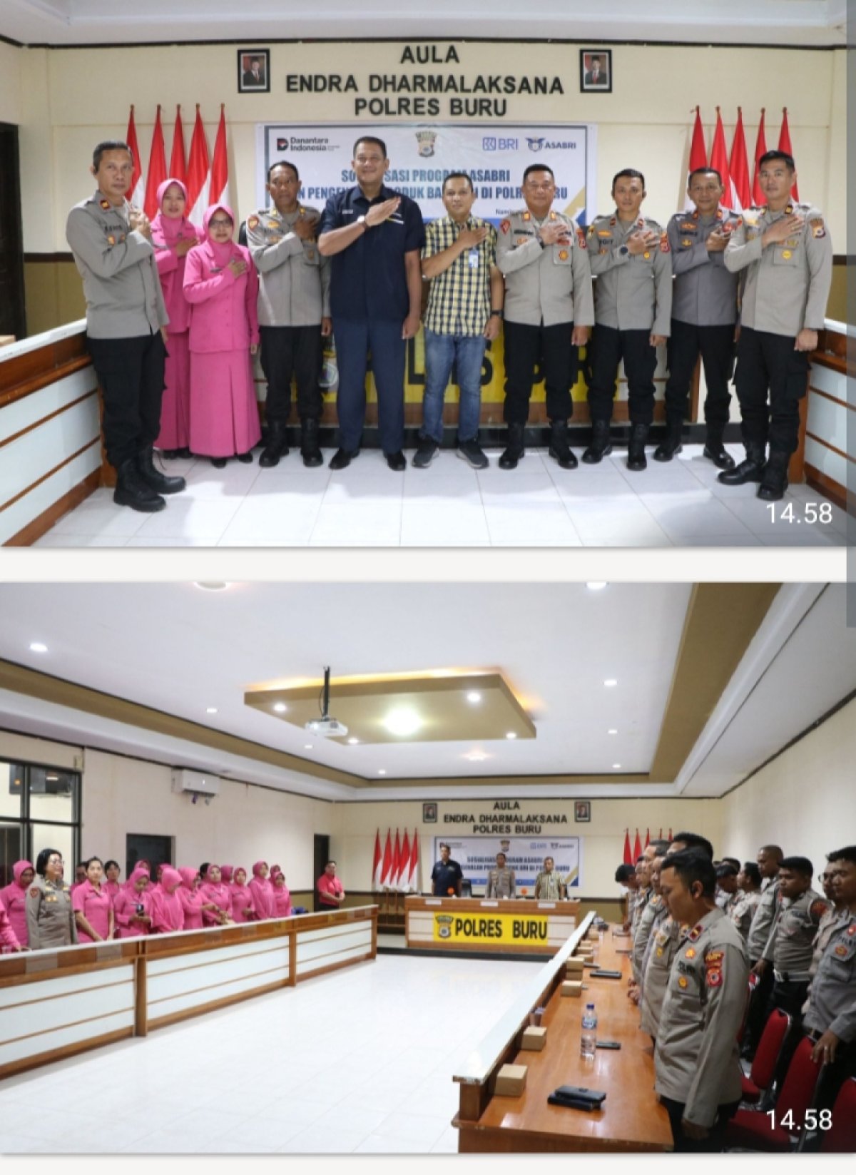 POLRES BURU GELAR SOSIALISAI PROGRAM ASABRI DAN PENGENALAN PRODUK BANK BRI