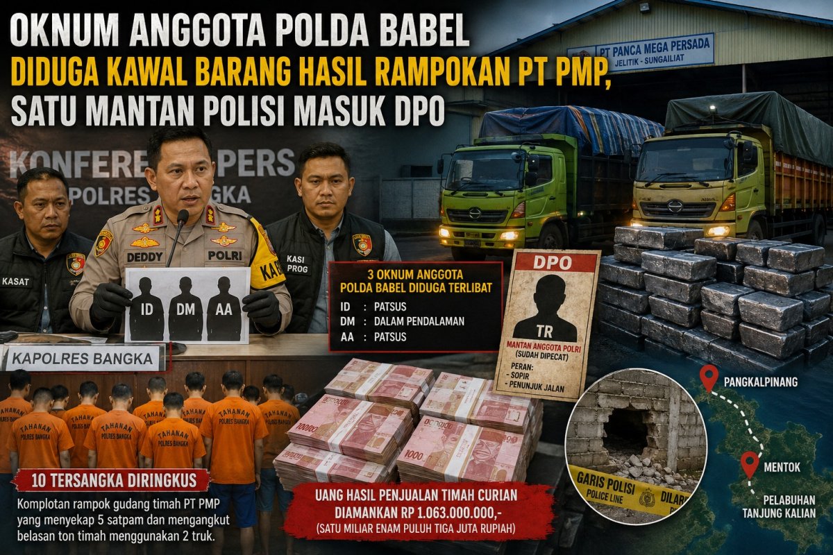 Kasus Pencurian Timah Bernilai Miliaran di Sungailiat Terungkap, Dugaan Aliran Suap ke Oknum Aparat Diselidiki