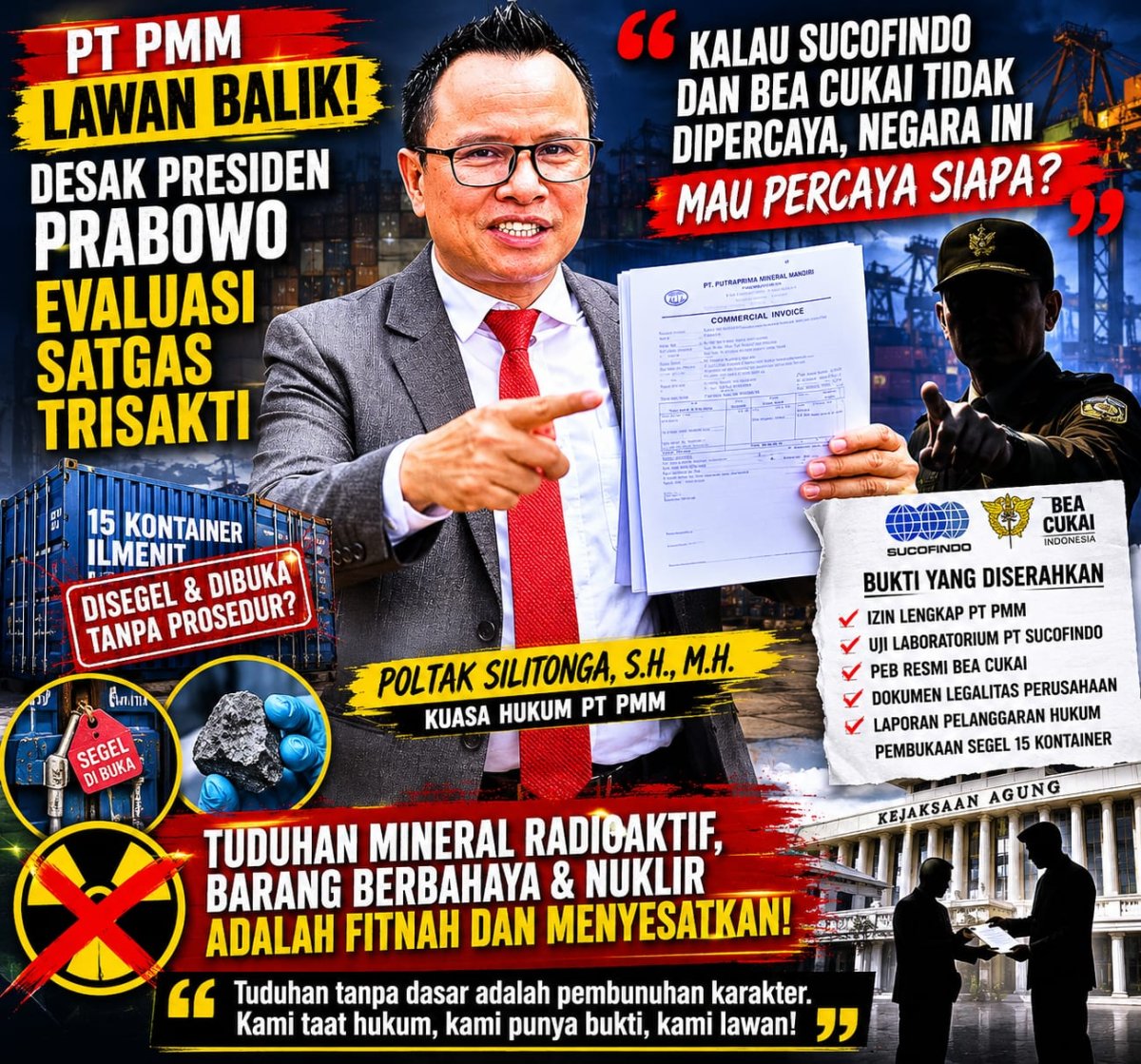 PT PMM Desak Presiden Prabowo Bubarkan Satgas Trisakti Babel, Tuduh Ada Abuse of Power dan Fitnah Publik