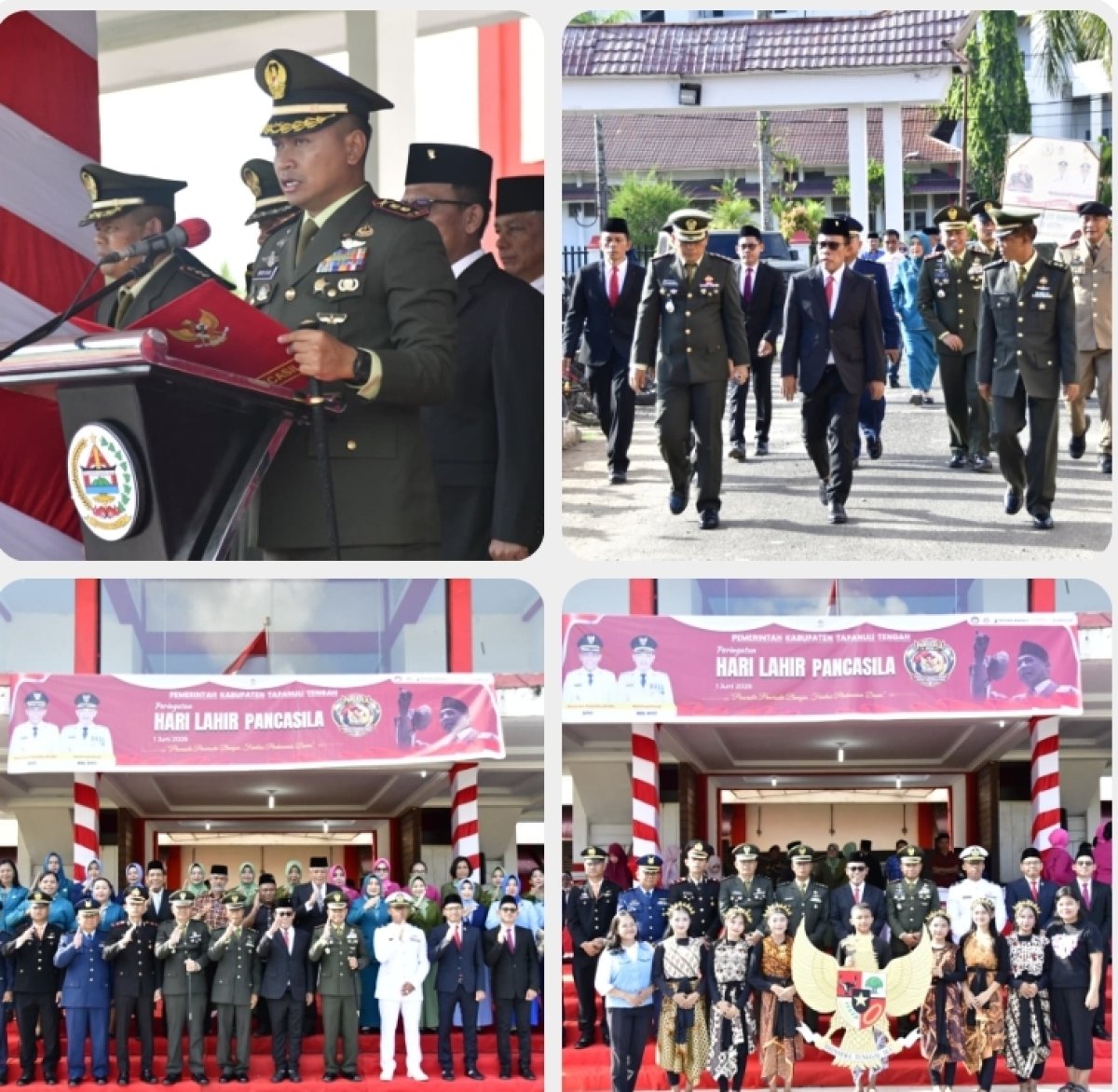 Pemkab Tapteng Gelar Upacara Hari Lahir Pancasila 2026, Dandim 0211/TT Bertindak sebagai Pembina Upacara 