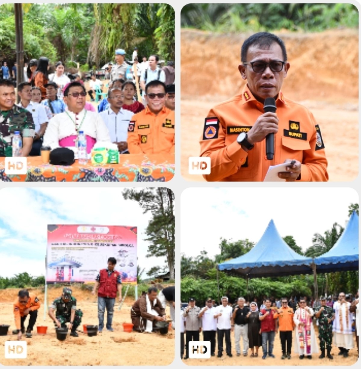 Bupati Tapteng Lakukan Peletakan Batu Pertama Huntap Bantuan Caritas Indonesia 