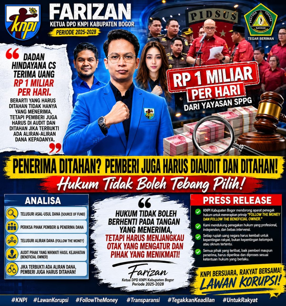 PERNYATAAN KETUA DPD KNPI KABUPATEN BOGOR PERIODE 2025–2028 Farizan