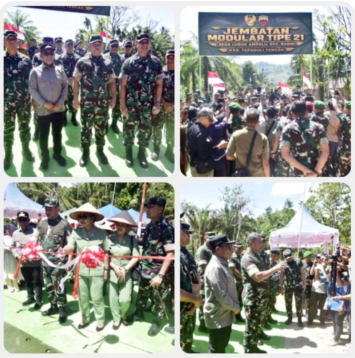 Kasad dan Bupati Tapteng Resmikan Jembatan Modular Tipe-21 Kecamatan Badiri