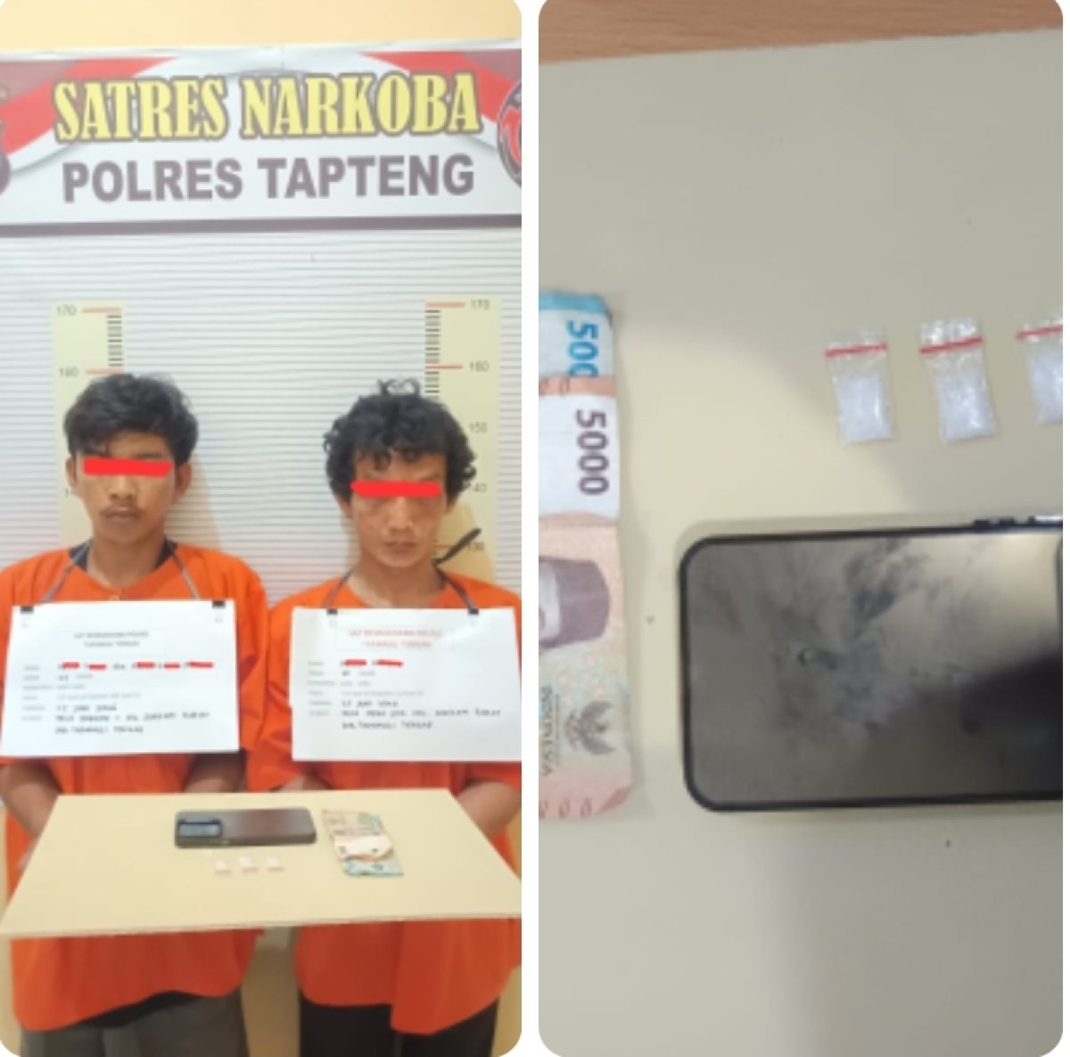 Polres Tapteng Ringkus Dua Pria Diduga Pengedar Narkoba di Kecamatan Sorkam