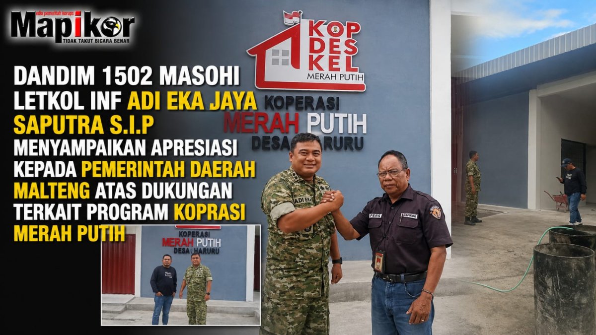 Dandim 1502 Masohi  Letkol Inf. Adi Eka Jaya Saputra, S.I.P. Menyampaikan Apresiasi Kepada Pemerintah Daerah Malteng Atas Dukungan terkait Program Pembangunan Koperasi Merah Putih