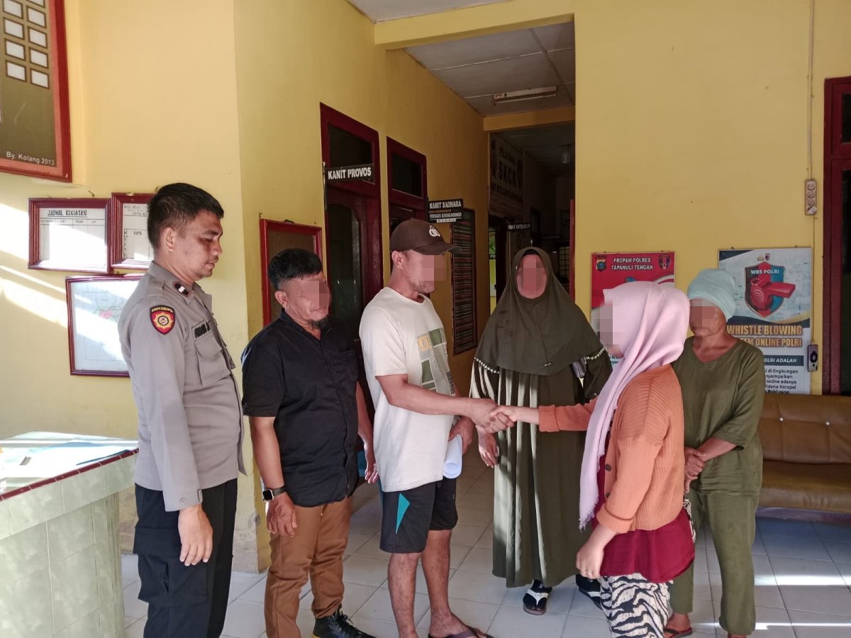 Polsek Kolang, Polres Tapteng Berhasil Fasilitasi Perdamaian Pasutri Dugaan Pembakaran Rumah