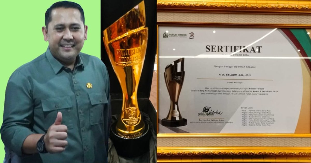 M Syukur Terpilih Sebagai Bupati Terbaik Pemred Award 2026