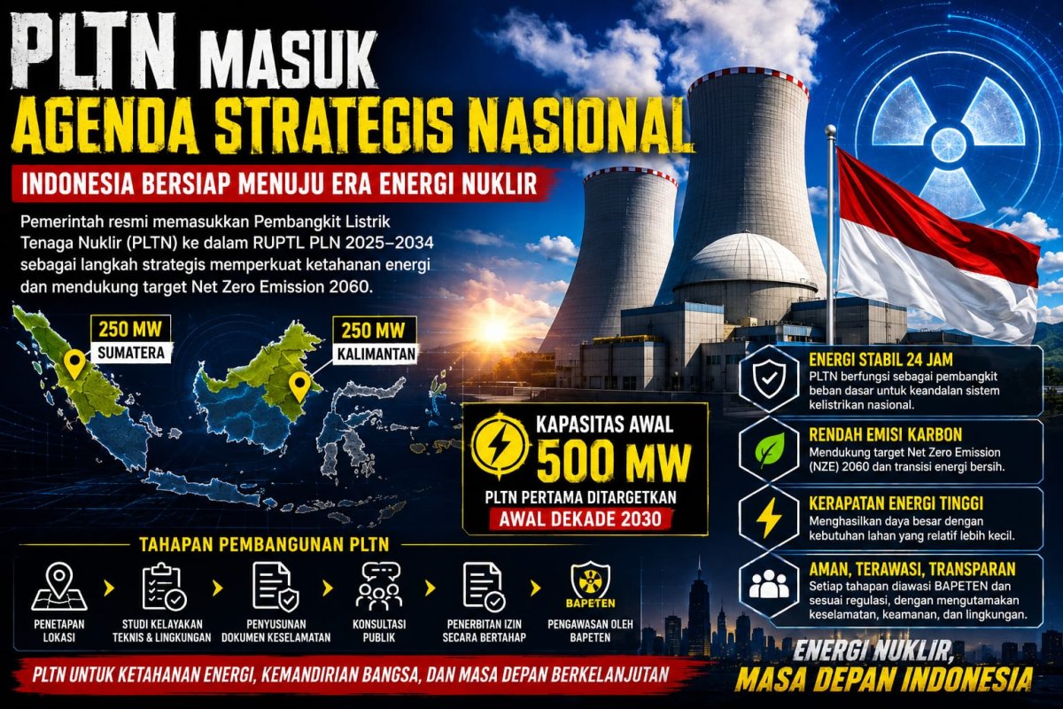 Resmi! PLTN Masuk RUPTL Nasional, Indonesia Bersiap Menyambut Era Energi Nuklir