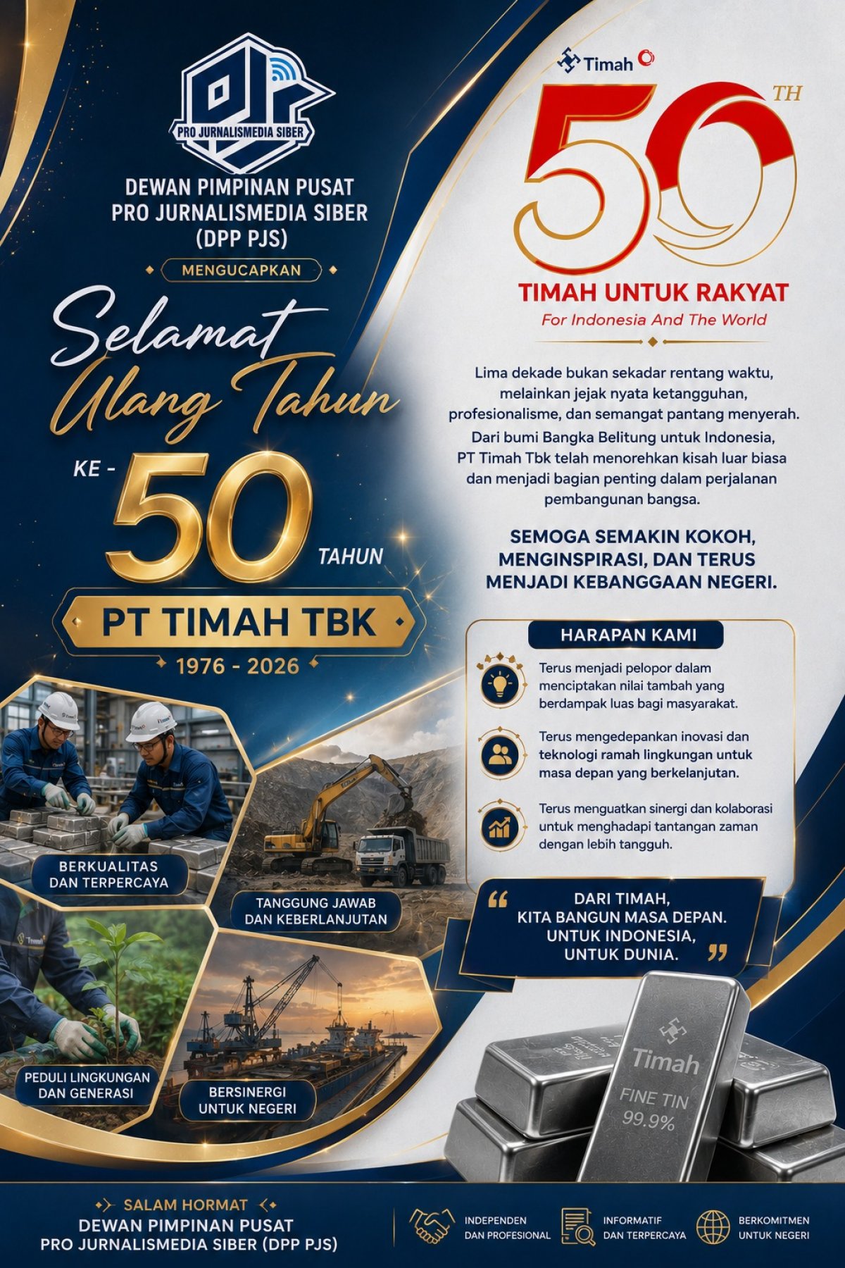 Sekjen DPP PJS Rikky Fermana: Lima Dekade PT Timah Tbk Adalah Jejak Ketangguhan Membangun Bangsa