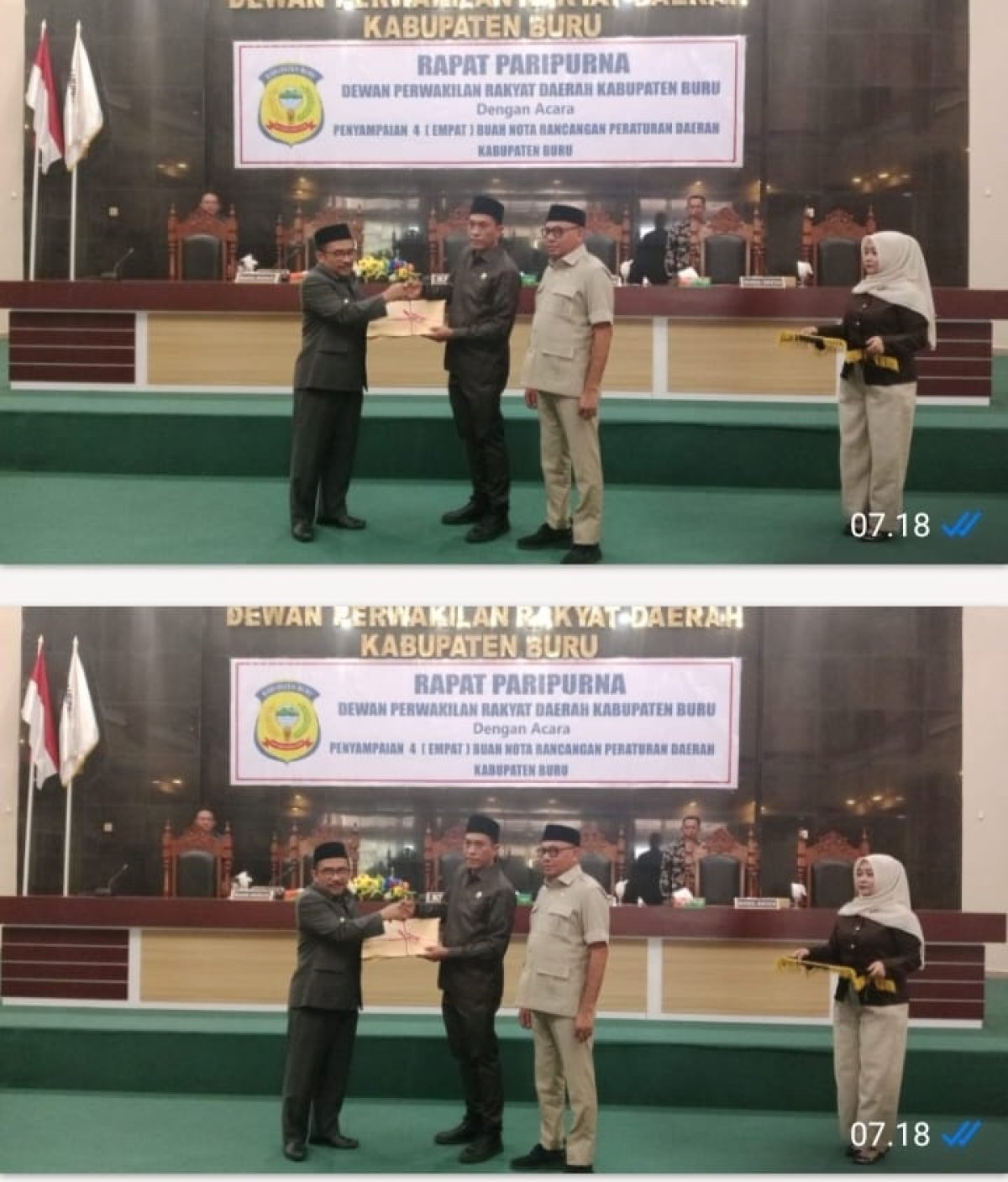PENYAMPAIAN (4) BUAH NOTA RANCANGAN PERATURAN DAERAH YANG DI SAMPAIKAN OLEH WAKIL KETUA DPRD KABUPATEN BURU