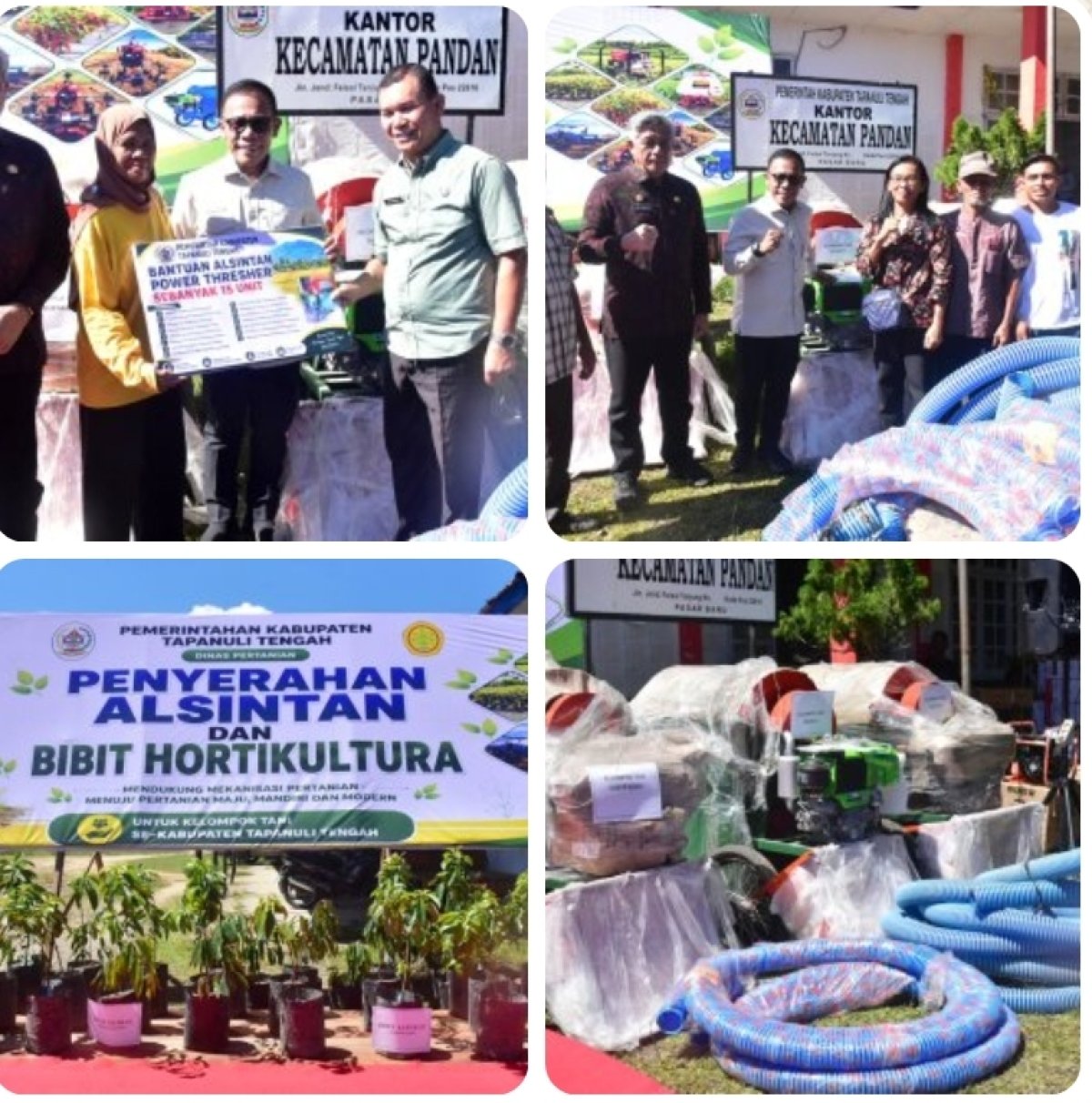 Bupati Tapteng Salurkan Bantuan Alsintan dan Bibit Hortikultura Pemulihan Pertanian Pascabencana