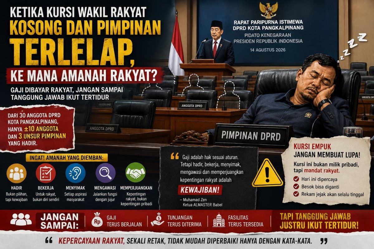 Ketika Kursi Wakil Rakyat Kosong dan Pimpinan Terlelap, Ke Mana Amanah Rakyat? 