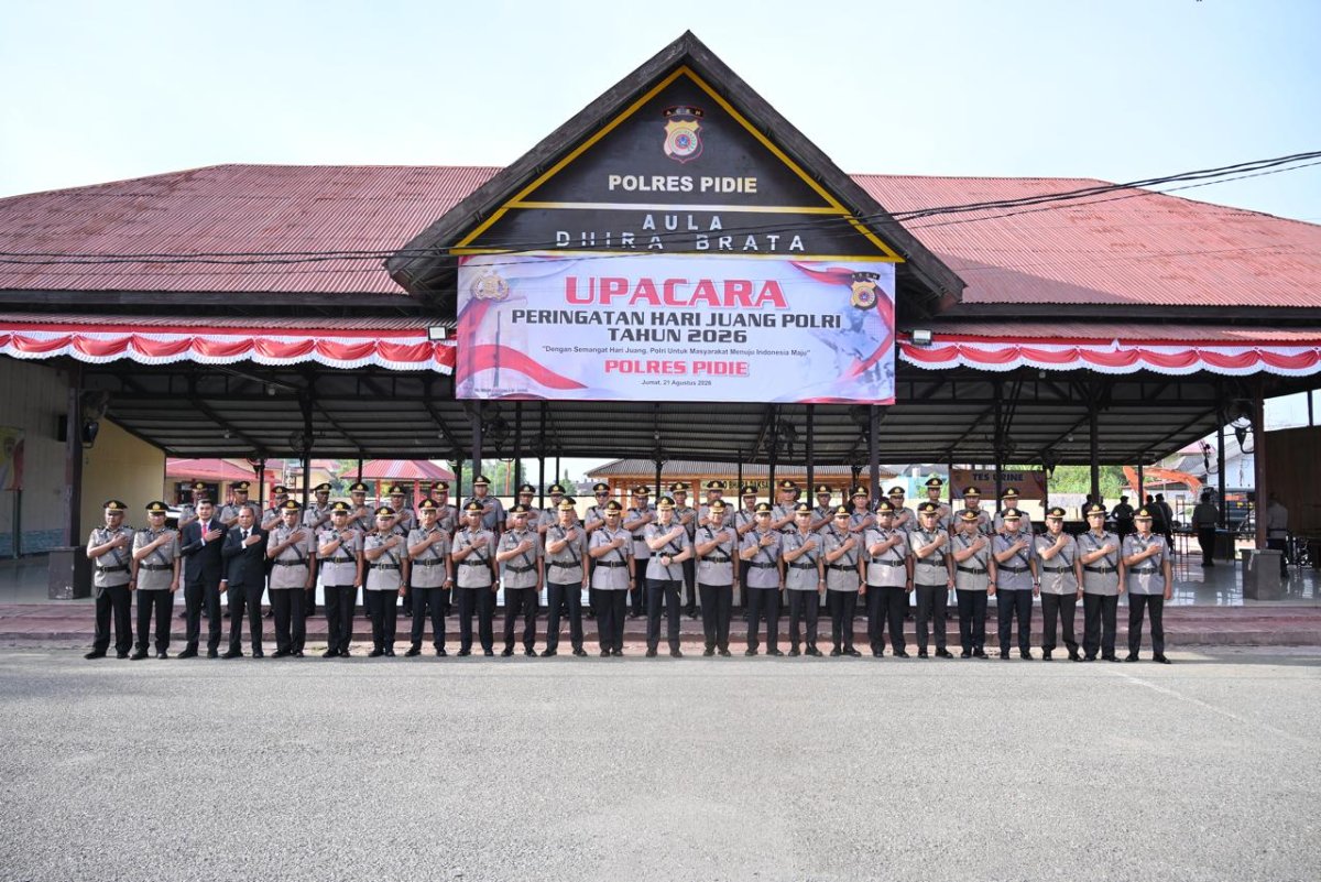 Polres Pidie Gelar Upacara Hari Juang Polri, Kobarkan Semangat Pengabdian dan Keteladanan