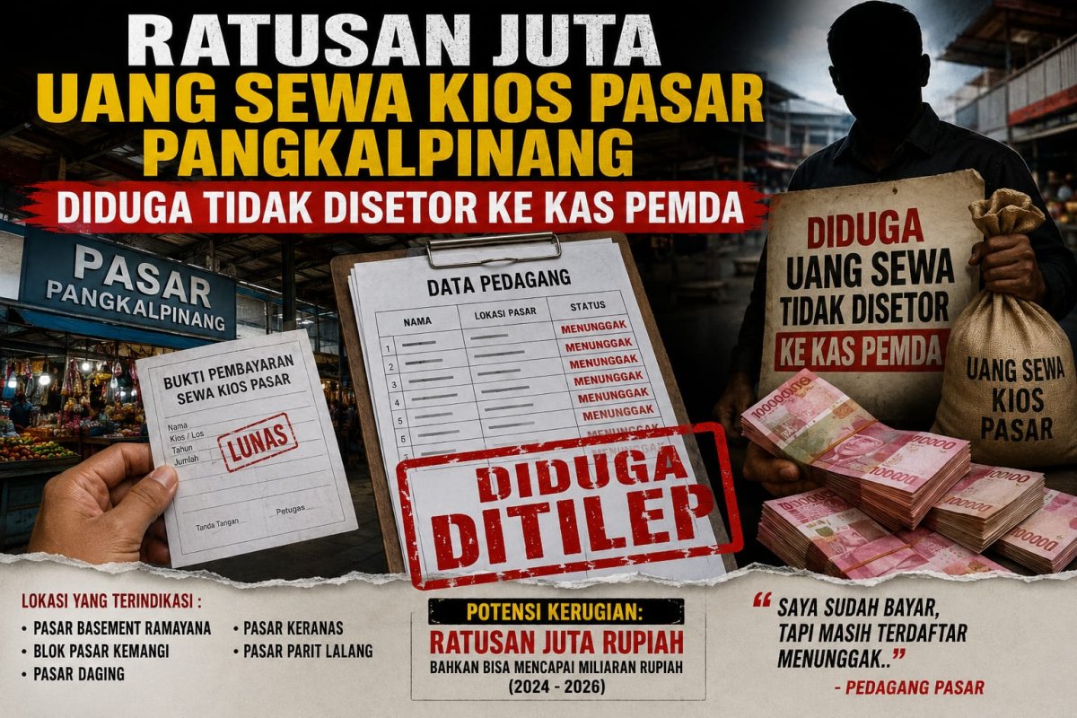 Kios Sudah Dibayar, Data Masih Menunggak: Ratusan Juta Sewa Pasar Pangkalpinang Di Tilep Oknum UPT Pasar