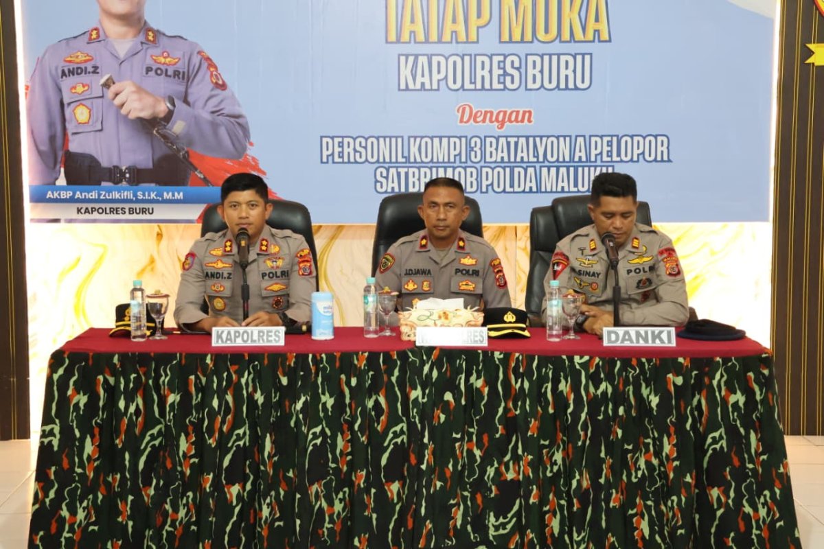KAPOLRES BURU KUNJUNGI MAKO KOMPI 3 BATALYON A PELOPOR PERKUAT SINERGI JAGA KAMTIBMAS