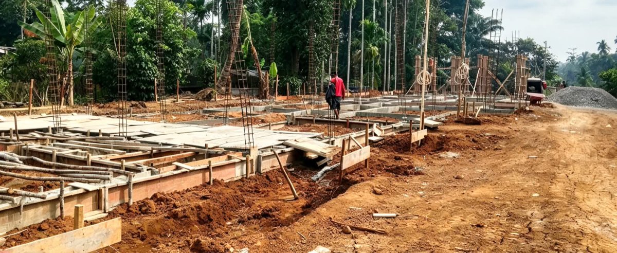 Progres Proyek Mess Kejari Tanjabtim-Kawasan Keramas "Tahap Pemasangan Pondasi & Sloof"