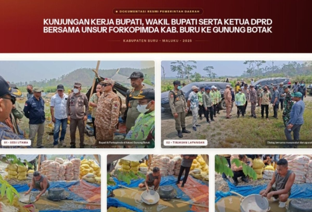 KUNKER  KE GUNUNG BOTAK  BUPATI DAN FORKOPIMDA TEMUKAN PENAMBANG ILEGAL SINABAR 