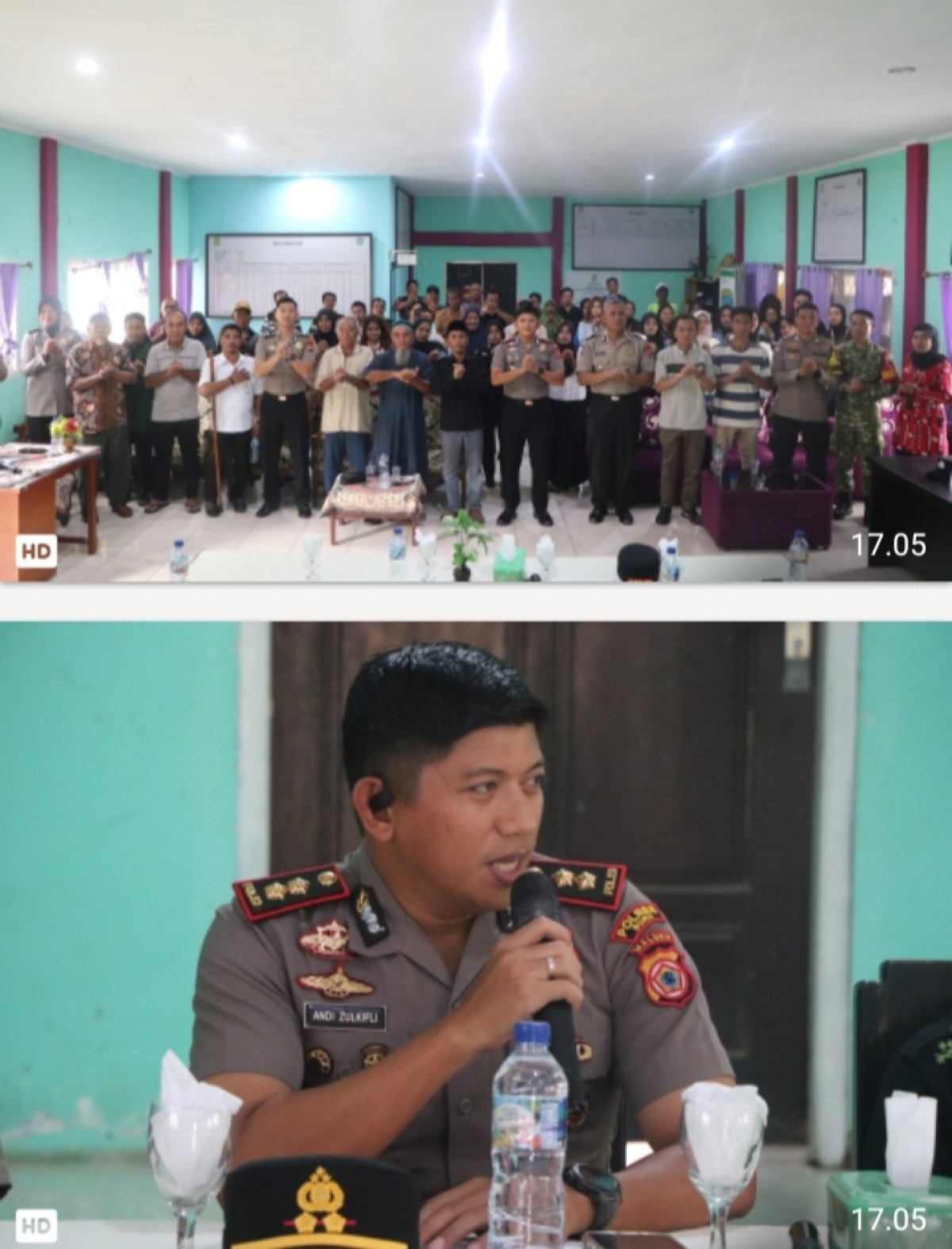 KAPOLRES BURU KUMPUL BERSAMA WARGA DESA KARANG JAYA SERAT APIRASI DAN SAMPAIKAN PESAN KAMTIBMAS