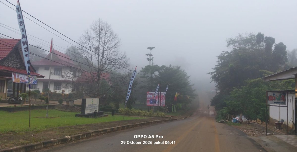 Diguyur Hujan Sehari Penuh, Kabut Asap Wilayah Tanjabtim Tak Kunjung Hilang, Bukit Menderang Masih Diselimuti Asap