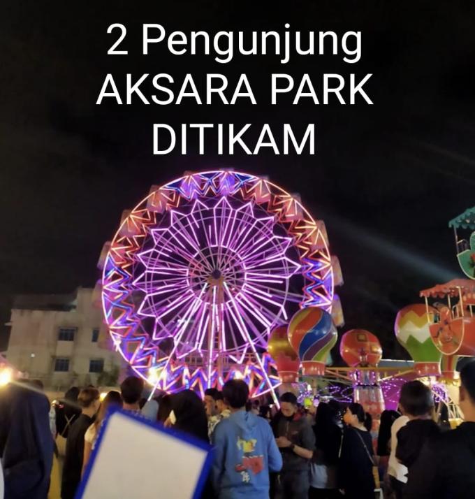DUA PENGUNJUNG PASAR MALAM AKSARA PARK DITIKAM