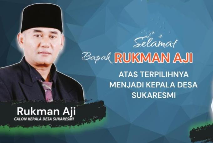 Rukman Aji Menang di Pilkades Desa Sukaresmi Garut Siap Majukan Desanya.