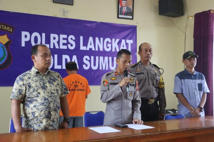 Wakapolres Langkat, Kompol. DR.Hendri N.D Barus, S.I.K.,S.H.,M.M Pimpin Press Release