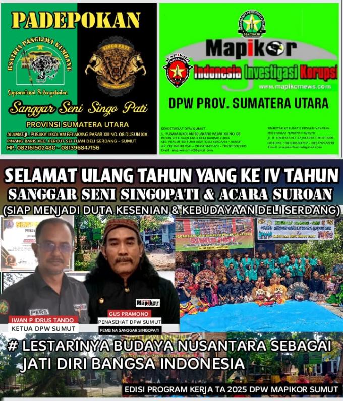 Sanggar Seni Singopati siap untuk menjadi jadi Duta Kesenian dan Budaya Deli Serdang.