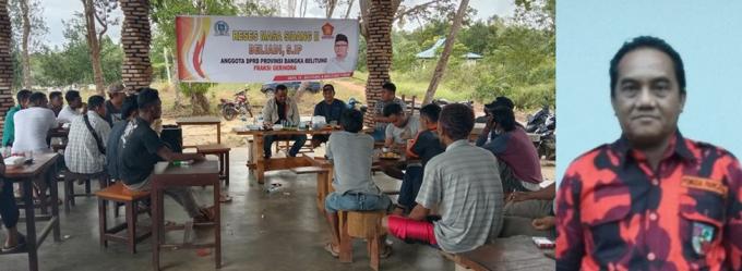 KELUH KESAH NELAYAN SONDONG DORONG KECAMATAN DENDANG, DITANGGAPI OLEH DINAS KELAUTAN DAN PERIKANAN PROVINSI BABEL, DALAM RESES BELIADI,S.IP FRAKSI GERINDRA DPRD PROVINSI BABEL.