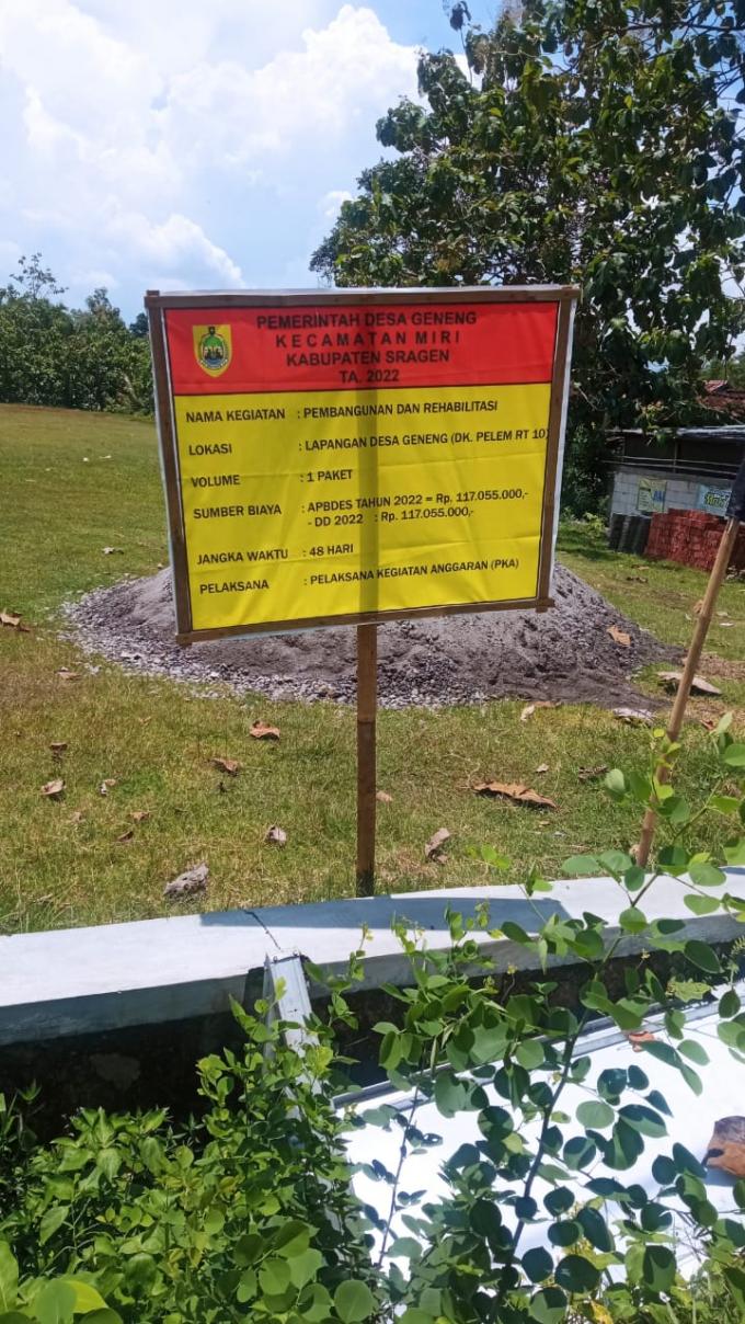 PELAKSANAAN DANA DESA 2022 DI DESA GENENG MIRI SRAGEN DIDUGA OTORITER DAN MENYALAHI ATURAN